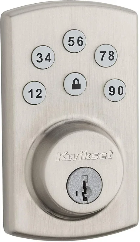 Kwikset Powerbolt2 Satin Nickel Single Cylinder Electronic Deadbolt Featuring SmartKey Security