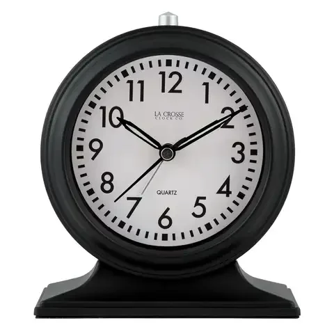La Crosse Technology 5.63 in. Black Alarm Clock Analog Battery Operated