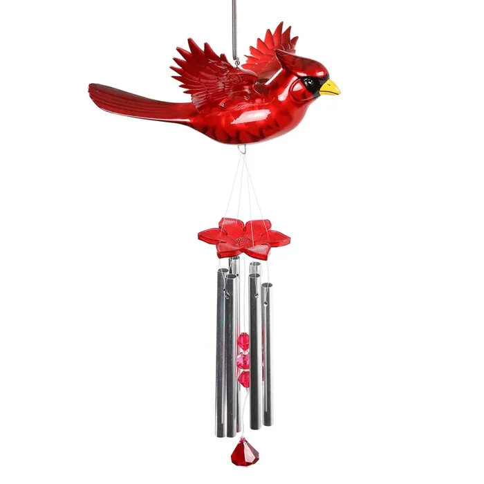 Large WindyWings Red Cardinal Wind Chime, 12 by 24 Inches