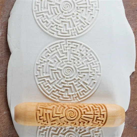 Large Wooden Hand Roller – Labyrinth 01