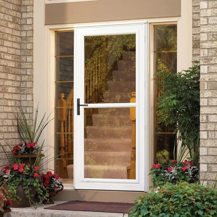 LARSON Tradewinds Premium 36-in x 81-in Brown Full-View Aluminum Storm Door