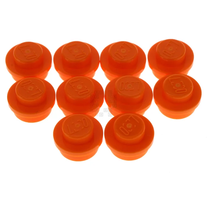 LEGO 4157103 1×1 Round Plate, Bright Orange, 10-Pack