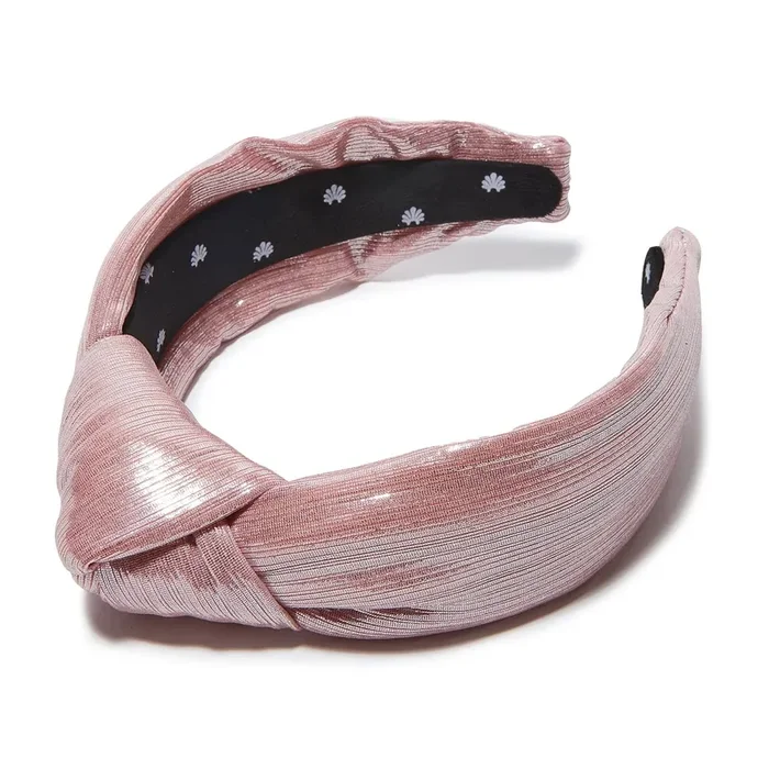 Lele Sadoughi – Lurex Knotted Headband – Rosado