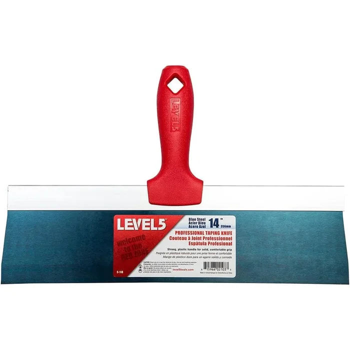Level 5 14 in. Blue Steel Taping Knife with Plastic Handle