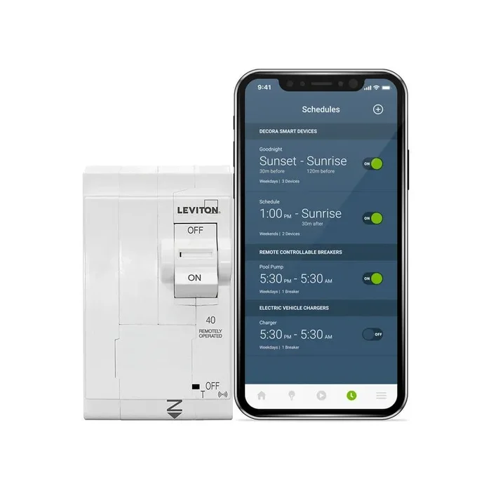 Leviton 2nd Gen 2-Pole 40 Amp Smart Circuit Breaker w/Remote Control, Standard 120/240-Volt and 120/208-Volt, Thermal Magnetic