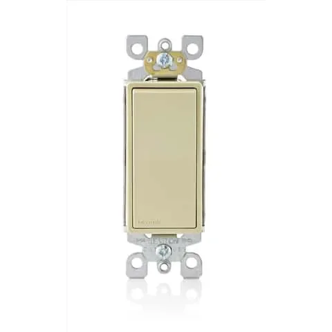 Leviton Decora 15 amps Four Pole 4-Way / Rocker AC Quiet Switch Ivory 1 pk