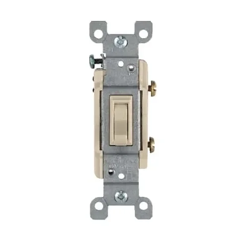 Leviton Heavy-Duty 15 amps Single Pole Toggle Switch Ivory 1 pk