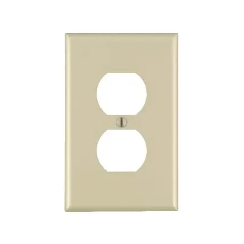 Leviton Ivory 1 gang Plastic Duplex Wall Plate 1 pk