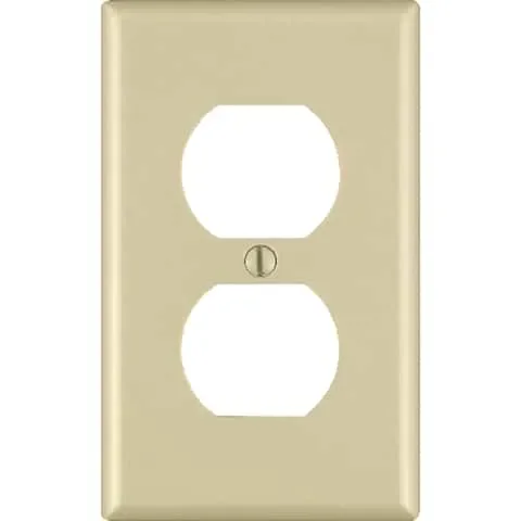 Leviton Ivory 1 gang Thermoset Plastic Duplex Wall Plate 10 pk