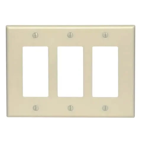 Leviton Ivory 3 gang Thermoplastic Nylon Decorator Wall Plate 1 pk