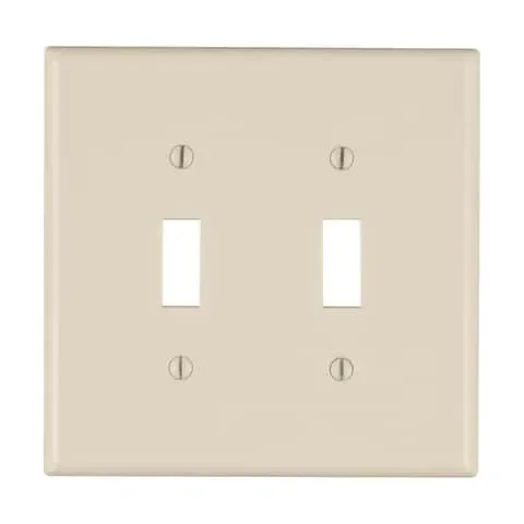 Leviton Light Almond 2 gang Thermoset Plastic Toggle Wall Plate 1 pk
