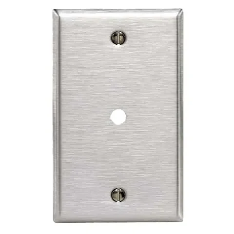 Leviton Silver 1 gang Stainless Steel Cable/Telco Wall Plate 1 pk