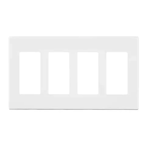 Leviton White 4 gang Polycarbonate Decorator Screwless Wall Plate 1 pk