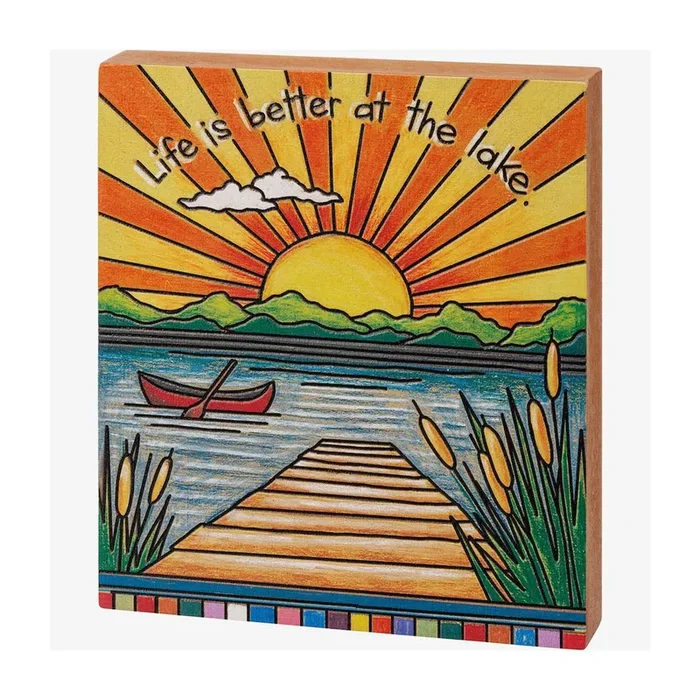 Life is Better at the Lake Block Sign
