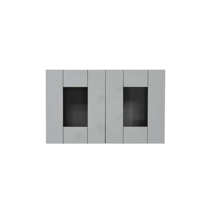 LIFEART CABINETRY Anchester Assembled 24x12x12 in. Wall Mullion Door Cabinet with 2 Doors in Light Gray