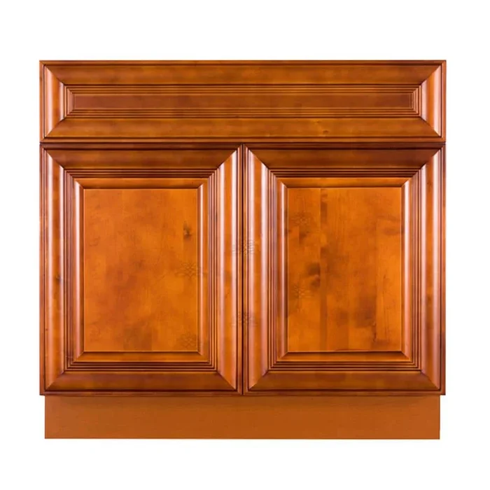 LIFEART CABINETRY Cambridge Assembled 33×34.5×24 in. Sink Base Cabinet with 2 Doors in Chestnut