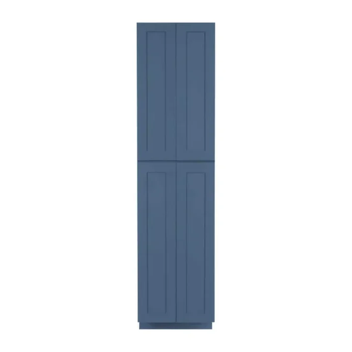 LIFEART CABINETRY Lancaster Blue Plywood Shaker Stock Assembled Tall Pantry Kitchen Cabinet 24 in. W x 96 in. D H x 27 in. D