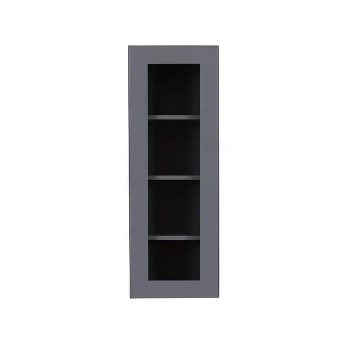 LIFEART CABINETRY Lancaster Gray Plywood Shaker Stock Assembled Wall Glass Door Kitchen Cabinet 21 in. W x 42 in. H x 12 in. D