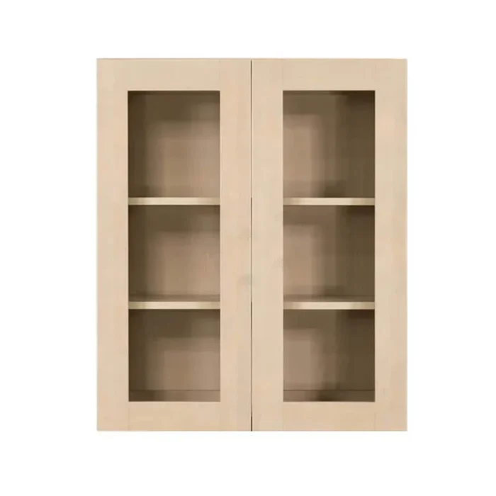 LIFEART CABINETRY Lancaster Shaker Assembled 36x36x12 in. Wall Mullion Door Cabinet with 2 Doors 2 Shelves in Stone Wash