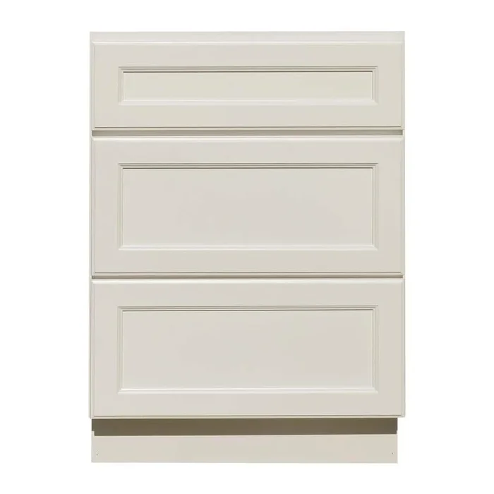 LIFEART CABINETRY LaPort Assembled 30×34.5×24 in. Base Cabinet with 3 Drawers in Classic White
