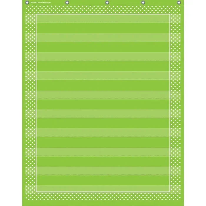 Lime Polka Dots 10 Pocket Chart