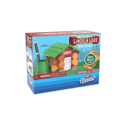 Lincoln Logs Mini Classics Mini Home Building Set Multicolored 25 pc