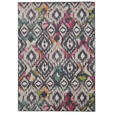 Linon Home Decor Tristan 5 ft. W X 7 ft. L Charcoal Washable Polyester Accent Rug