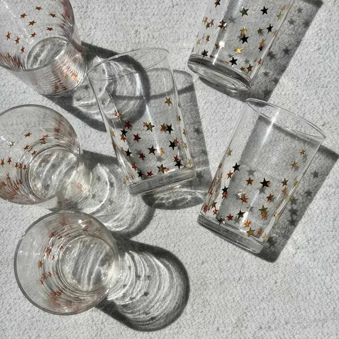Little Gold Stars Tea Glasses