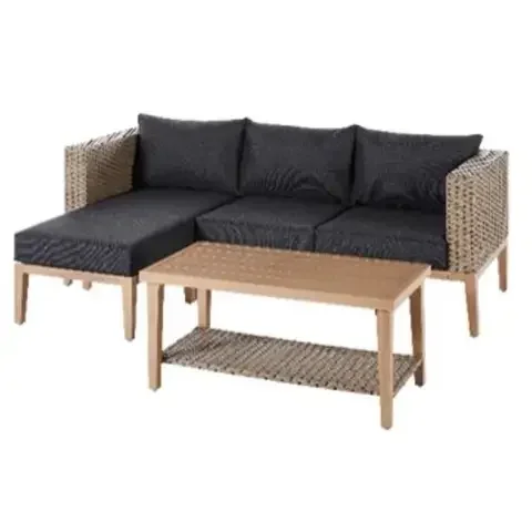 Living Accents Burbank 4 pc Brown Steel Sectional Deep Seating Set Black
