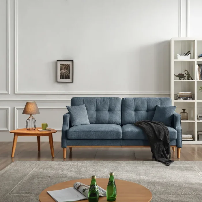 Living Space Sofa 3 Seater With Waterproof Fabricusb Charge Port Dark Blue Foam Fabric 3 Seat