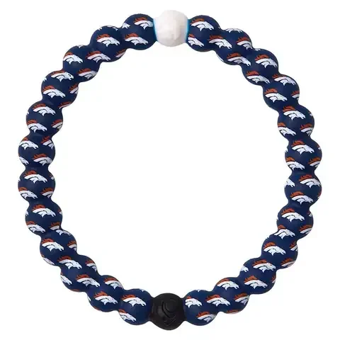 Lokai NFL Unisex Denver Broncos Round Navy Bracelet Silicone Water Resistant Size 6.5