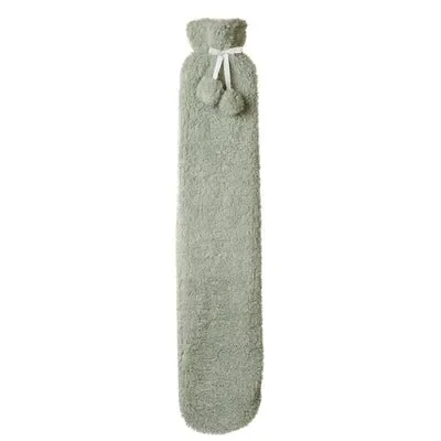 Long Hot Water Bottle – Green Soft Fur