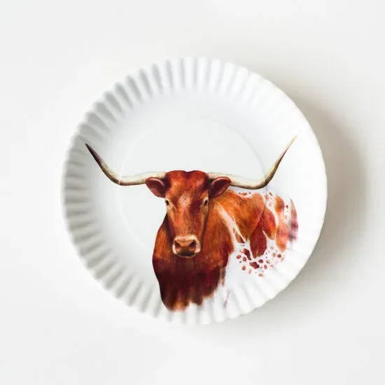 Longhorn Melamine Plate – 9″
