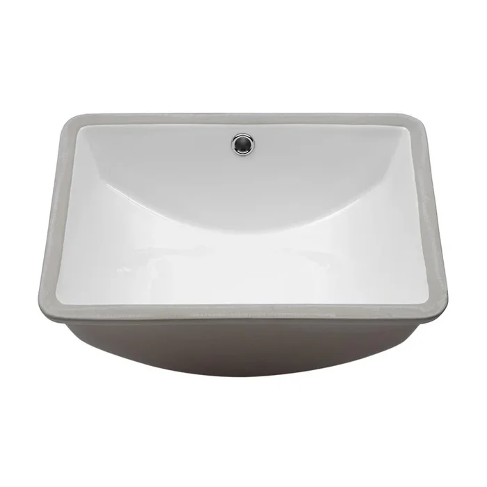 LORDEAR 18.25 in. Undermount Vessel Sink Modern in Pure White Rectangle Porcelain Ceramic Lavatory Vanity Bathroom Sink
