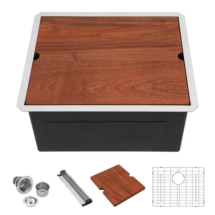LORDEAR 23×19 Stainless Steel Undermount Utility Sink – Silver