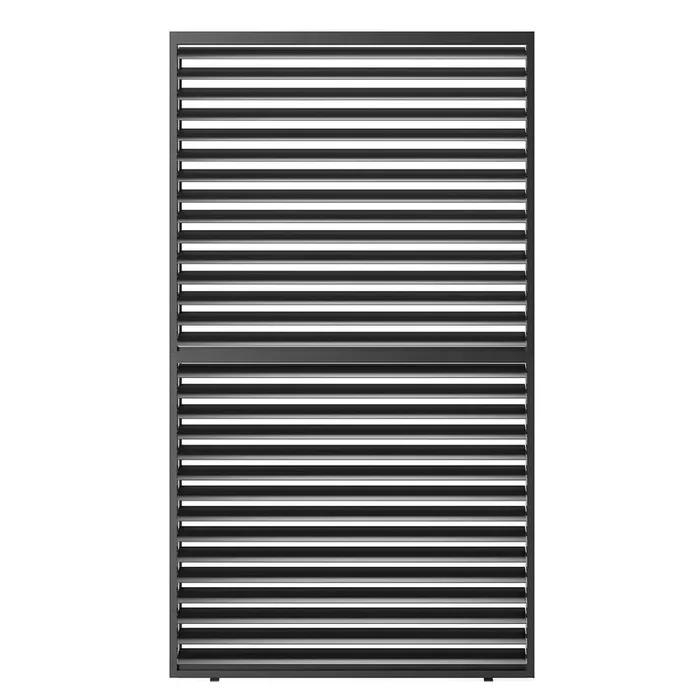 Louver Grille 1 3 10Ft Aluminum Frame & Louvers Black Aluminium