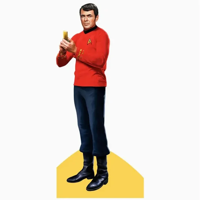 Lt. Scotty USS Enterprise Star Trek Die Cut Greeting Card w Stickers