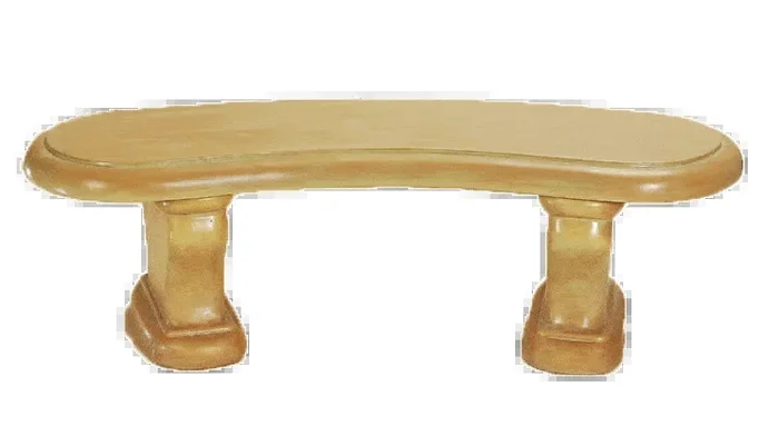 Lucca Outdoor Cast Stone Garden Bench Curved