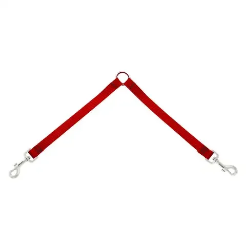 LupinePet Basic Solids Red Red Nylon Dog Coupler