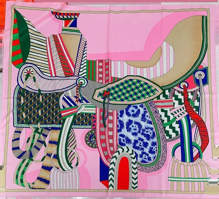 Luxe Silk Square Scarf – Saddle Pink Equestrian