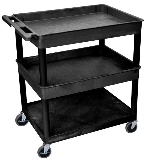 Luxor Large Flat Top/Middle and Tub Bottom Shelf Cart
