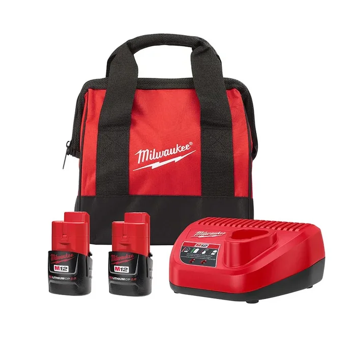 M12 12-Volt Lithium-Ion Starter Kit with Two 2.0 Ah Battery Packs and Charger