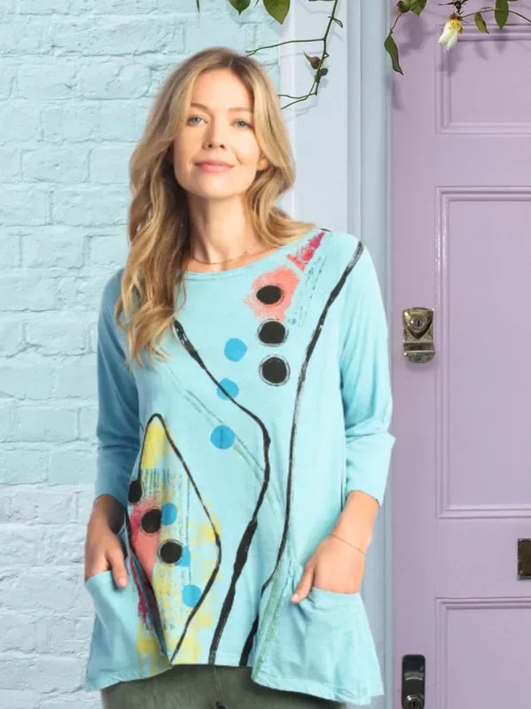 M12-1817 Tunic w/ 2 Pockets – Light Blue