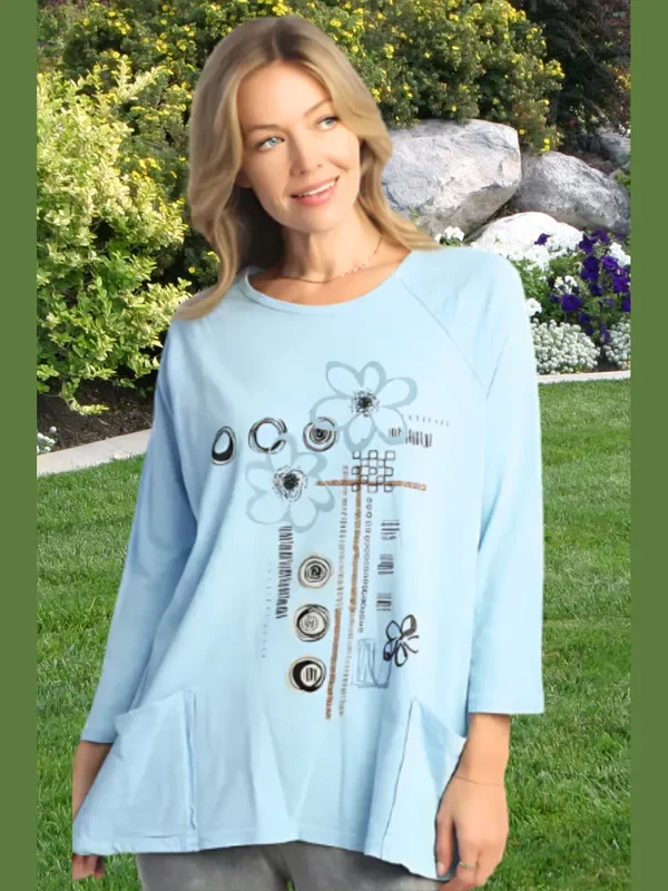 M12-1933 Tunic w/ 2 Pockets – Blue
