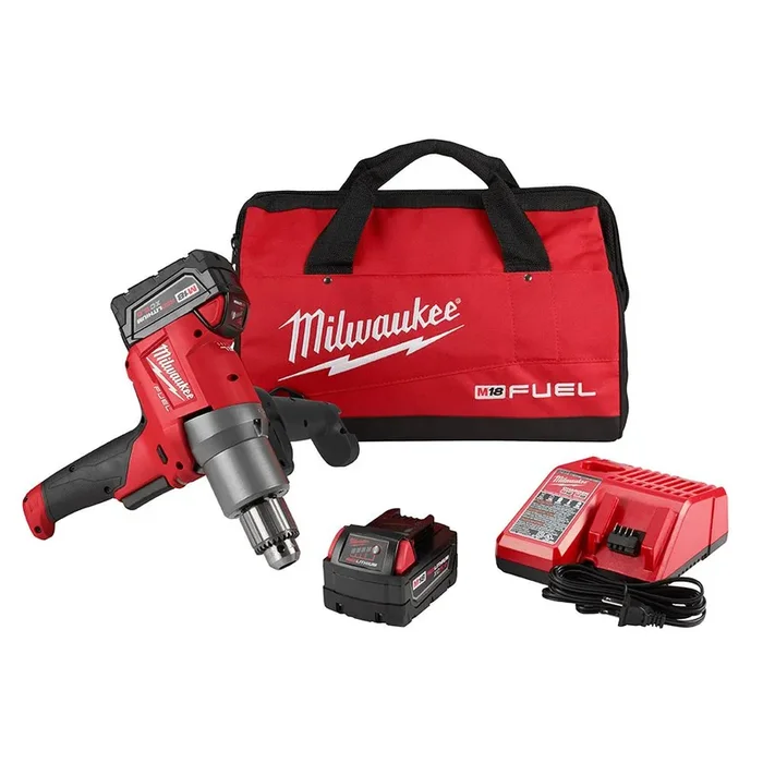 M18 FUEL 18-Volt Lithium-Ion Brushless Cordless 1/2 in. Mud Mixer Kit W/(2) 5.0Ah Batteries, Charger & Tool Bag