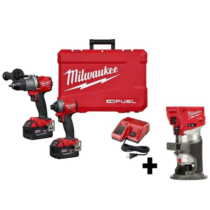 M18 FUEL 18-Volt Lithium-Ion Brushless Cordless Hammer Drill and Impact Driver Combo Kit (2-Tool) with Free Router
