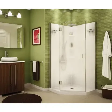 MAAX Papaya 72 in. H X 36 in. W White Framed Shower Kit