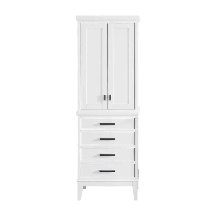 Madison 24 in. W x 71 in. H x 16 in. D Bathroom Linen Storage Floor Cabinet in White