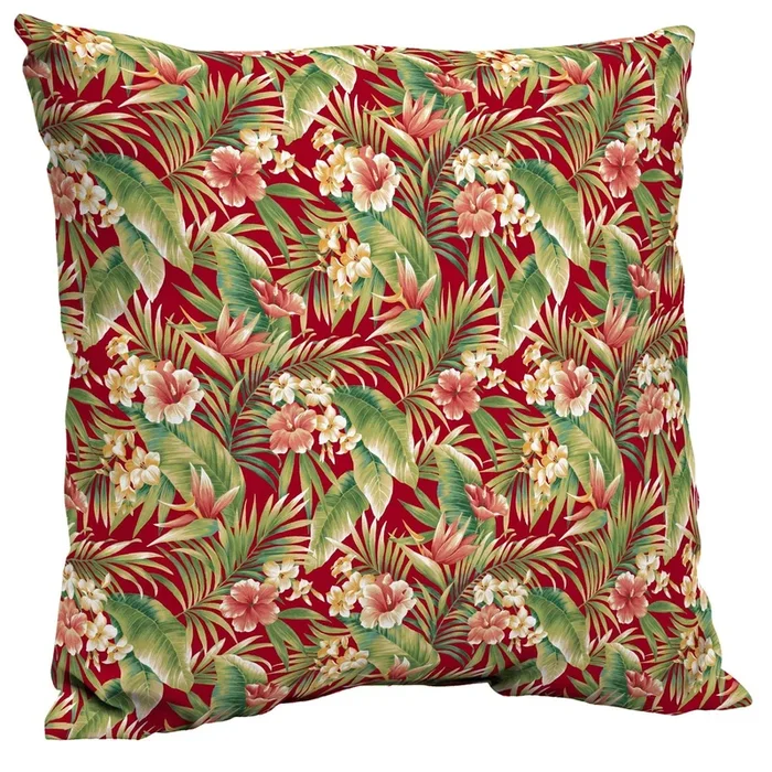 Mainstays Red Tropical 21″ Outdoor Patio Dining Seat Pillow Back Cushion