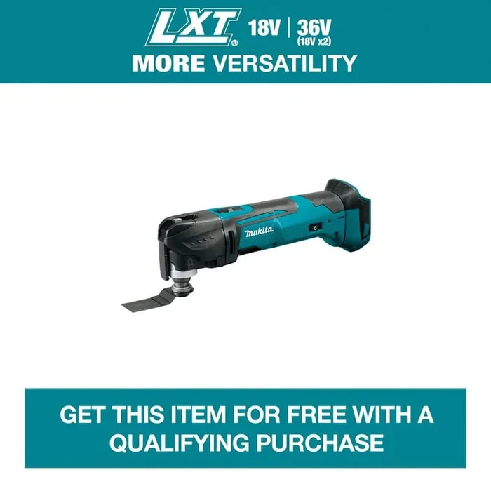 Makita 18V LXT Lithium-Ion Cordless Variable Speed Oscillating Multi-Tool (Tool-Only) With Blade and Accessory Adapters